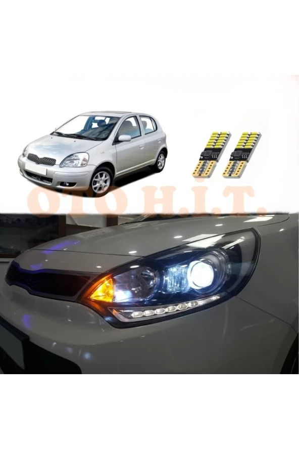 OTO H.İ.T.  Toyota Yaris 00-05 Uyumlu Park Ampulü Beyaz Led Aydınlatma Ampulü Canbus'li ürün görseli 1