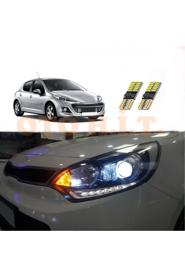 OTO H.İ.T.  Peugeot 207 Uyumlu Park Ampulü Beyaz Led Aydınlatma Ampulü Canbus'li ürün görseli 1