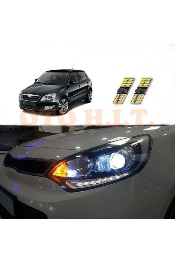 OTO H.İ.T.  Skoda Fabia 08-13 Uyumlu Park Ampulü Beyaz Led Aydınlatma Ampulü Canbus'li ürün görseli 1