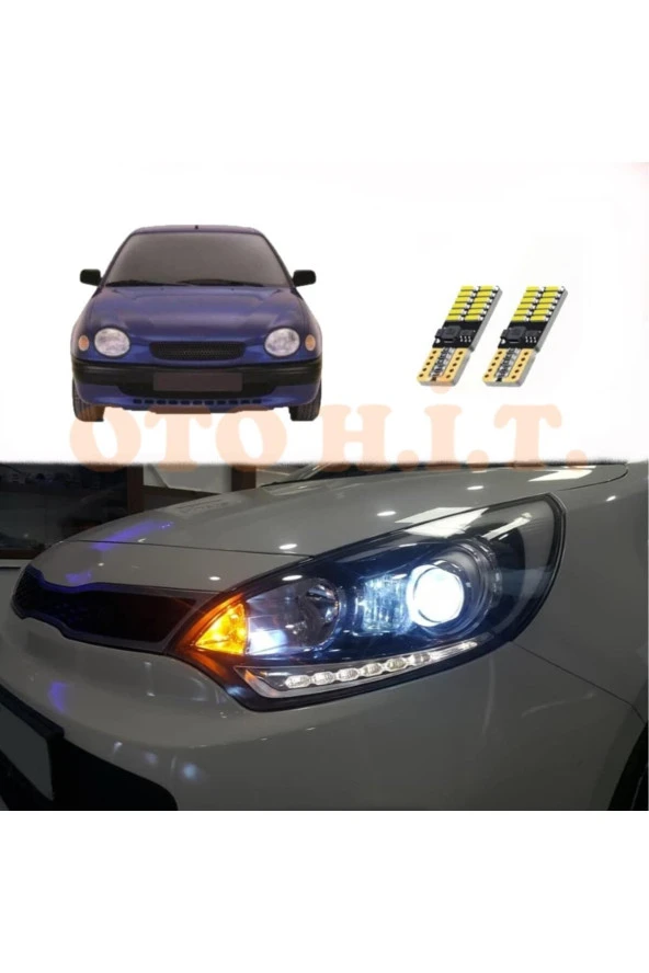 OTO H.İ.T.  Toyota Corolla 99-01 Uyumlu Park Ampulü Beyaz Led Aydınlatma Ampulü Canbus'li ürün görseli 1