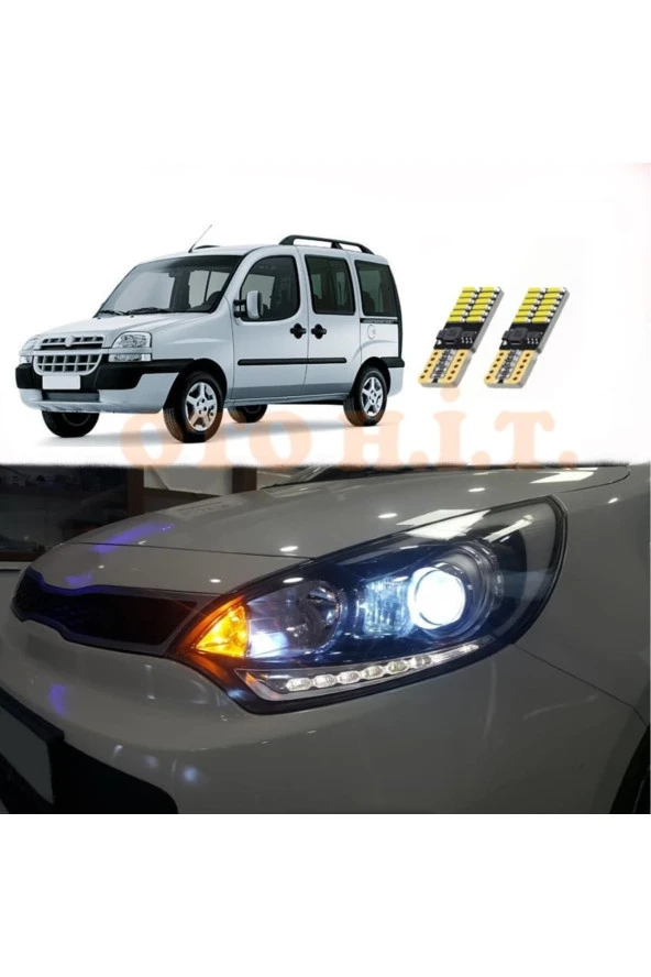OTO H.İ.T.  Fiat Doblo D1 01-05 Uyumlu Park Ampulü Beyaz Led Aydınlatma Ampulü Canbus'li ürün görseli 1
