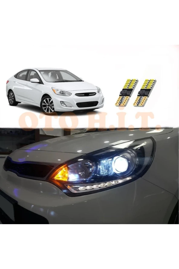 OTO H.İ.T.  Hyundai Accent Blue Uyumlu Park Ampulü Beyaz Led Aydınlatma Ampulü Canbus'li ürün görseli 1