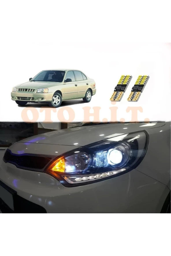 OTO H.İ.T.  Hyundai Accent Milenyum Kasa Uyumlu Park Ampulü Beyaz Led Aydınlatma Ampulü Canbus'li ürün görseli 1