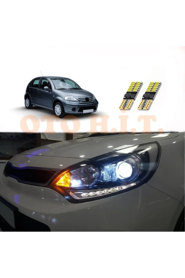 OTO H.İ.T.  Citroen C3 03-09 Uyumlu Park Ampulü Beyaz Led Aydınlatma Ampulü Canbus'li ürün görseli 1