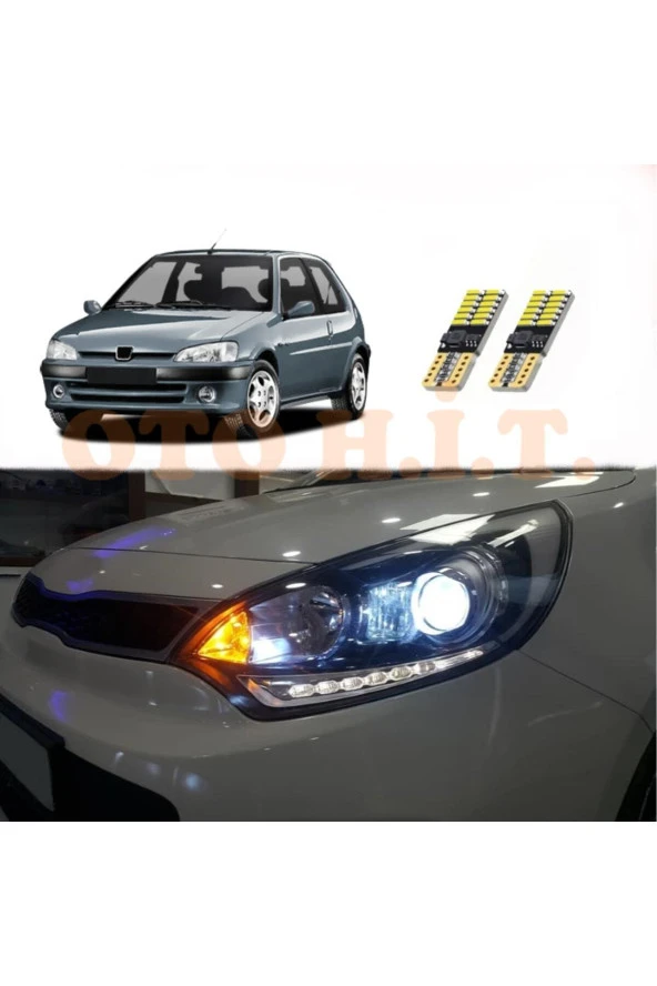 OTO H.İ.T.  Peugeot 106 Uyumlu Park Ampulü Beyaz Led Aydınlatma Ampulü Canbus'li ürün görseli 1