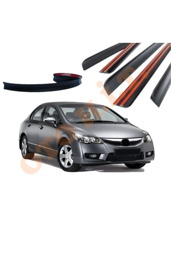 OTO H.İ.T.  HONDA CİVİC FD6 UYUMLU BAGAJ ÜSTÜ SPOİLER MAT SİYAH ürün görseli 1