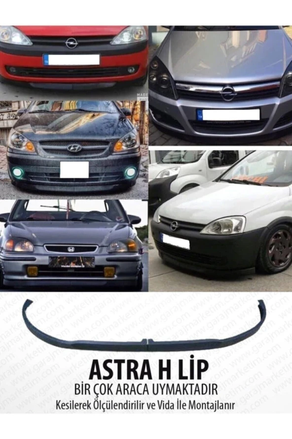 OTO H.İ.T.  Volkswagen Phaeton Uyumlu Astra H Lip Esnek Plastik Ön Tampon Eki Siyah Spoiler ürün görseli 1