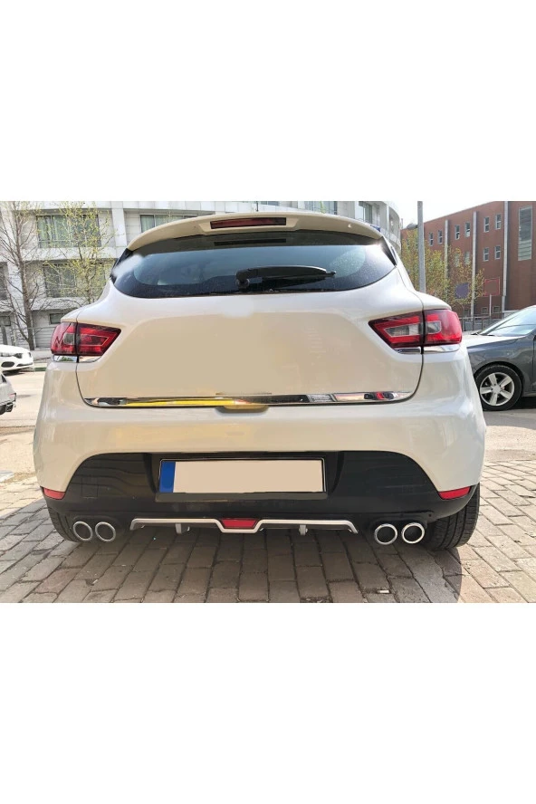 OTO H.İ.T.  RENAULT CLİO 4 UYUMLU BODY KİT DİFÜZÖR 4 ÇIKIŞ GRİ YUVARLAK ürün görseli 1