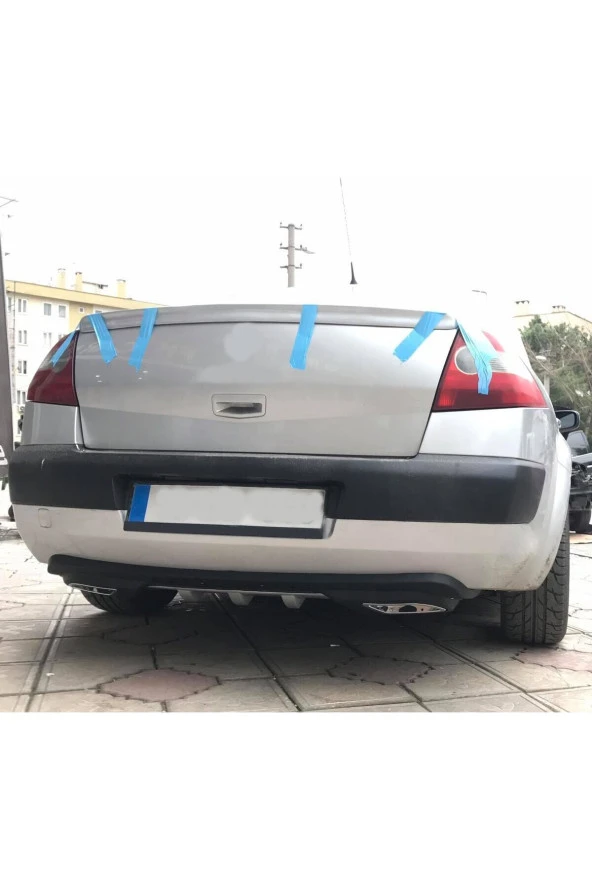 OTO H.İ.T.  RENAULT MEGANE 2 UYUMLU BODY KİT DİFÜZÖR 2 ÇIKIŞ GRİ KARE ürün görseli 1