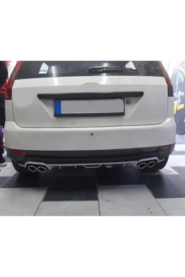 OTO H.İ.T.  FORD FİESA 02-08 UYUMLU BODY KİT DİFÜZÖR 4 ÇIKIŞ YUVARLAK GRİ MODEL 1 ürün görseli 1