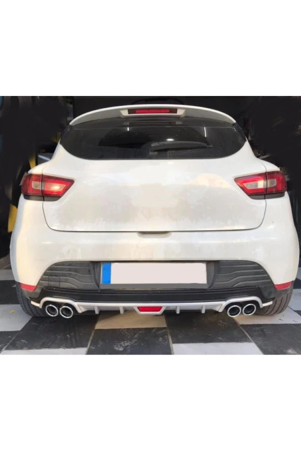 OTO H.İ.T.  RENAULT CLİO 4 UYUMLU BODY KİT DİFÜZÖR 4 ÇIKIŞ YUVARLAK GRİ MODEL 1 ürün görseli 1
