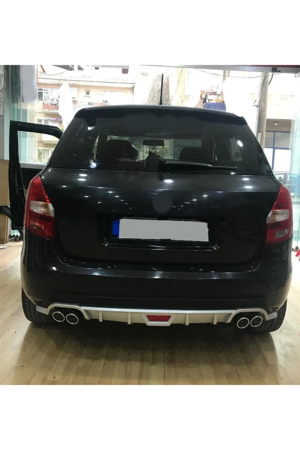 OTO H.İ.T.  SKODA FABİA ORTA KASA UYUMLU BODY KİT DİFÜZÖR 4 ÇIKIŞ YUVARLAK GRİ MODEL 1 ürün görseli 1