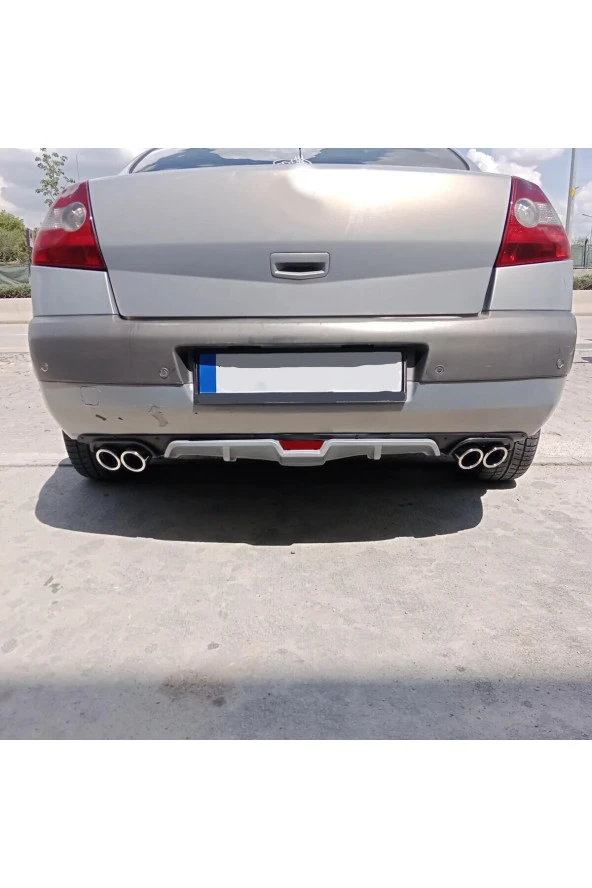 OTO H.İ.T.  RENAULT MEGANE 2 HATCHBACK UYUMLU BODY KİT DİFÜZÖR 4 ÇIKIŞ GRİ YUVARLAK ürün görseli 1