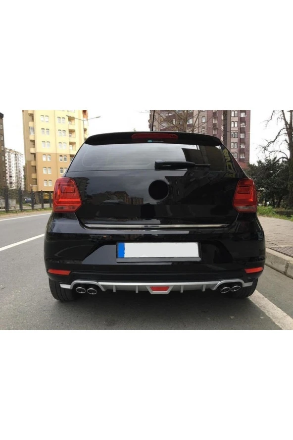 OTO H.İ.T.  VOLKSWAGON POLO MK5 UYUMLU BODY KİT DİFÜZÖR 4 ÇIKIŞ YUVARLAK GRİ MODEL 1 ürün görseli 1