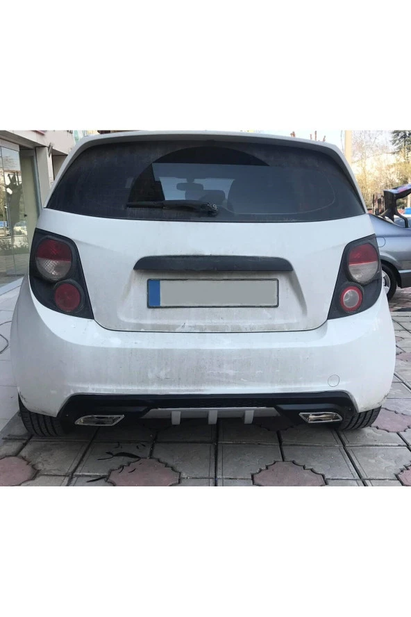 OTO H.İ.T.  CHEVROLET AVEO UYUMLU BODY KİT DİFÜZÖR 2 ÇIKIŞ GRİ KARE ürün görseli 1