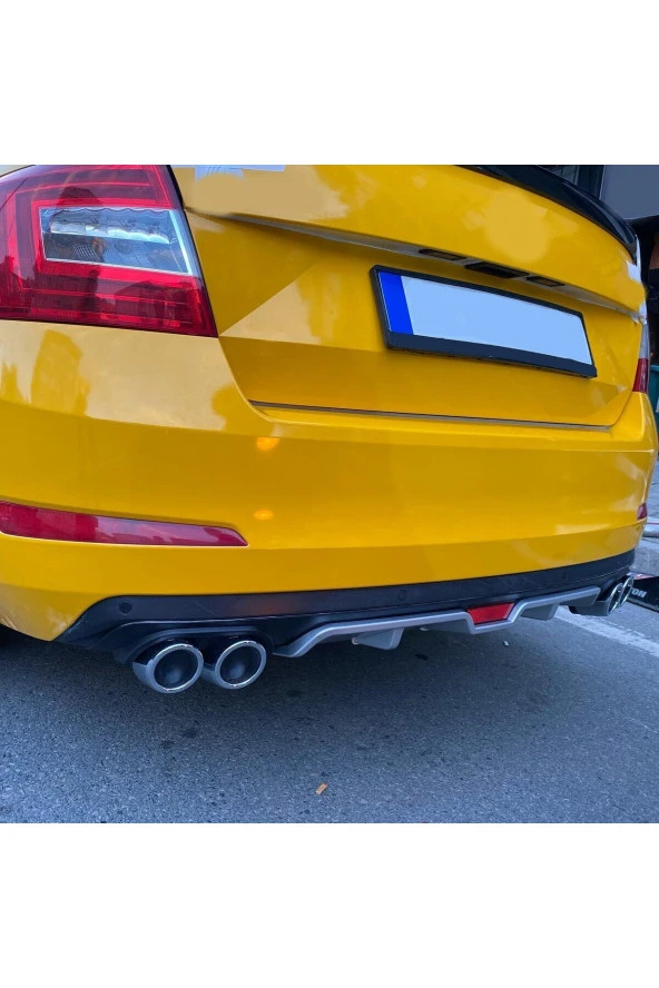 OTO H.İ.T.  SKODA OCTAVİA UYUMLU BODY KİT DİFÜZÖR 4 ÇIKIŞ GRİ YUVARLAK ürün görseli 1