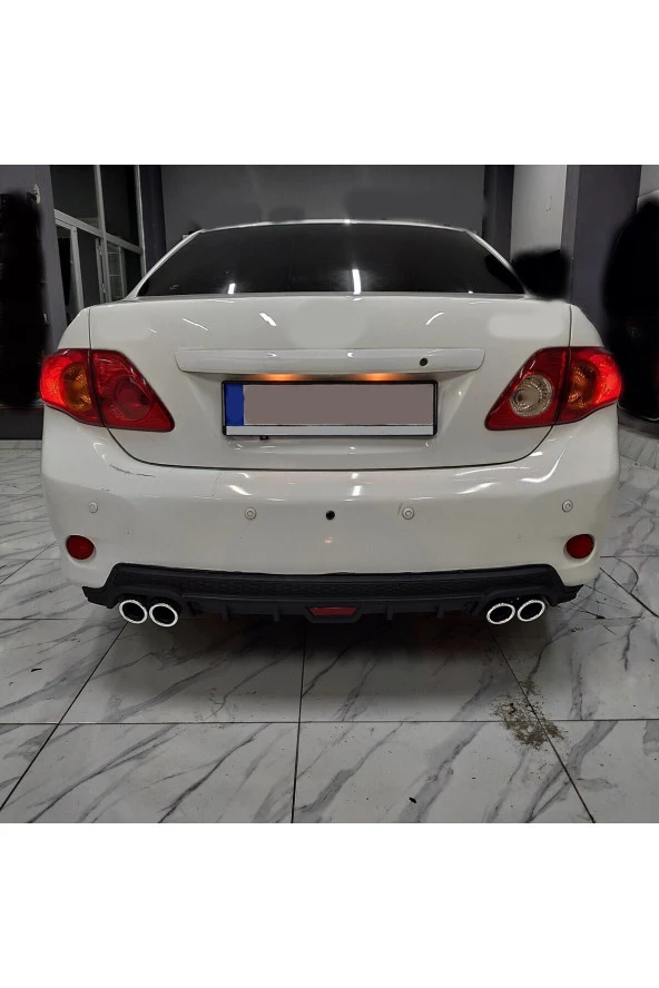 OTO H.İ.T.  TOYOTA COROLLA 06-12 UYUMLU BODY KİT DİFÜZÖR 4 ÇIKIŞ YUVARLAK SİYAH MODEL 2 ürün görseli 1