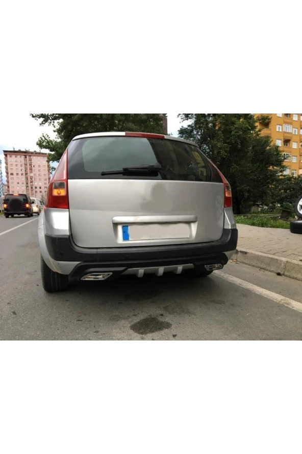 OTO H.İ.T.  RENAULT MEGANE 2 STATİON UYUMLU BODY KİT DİFÜZÖR 2 ÇIKIŞ GRİ KARE ürün görseli 1