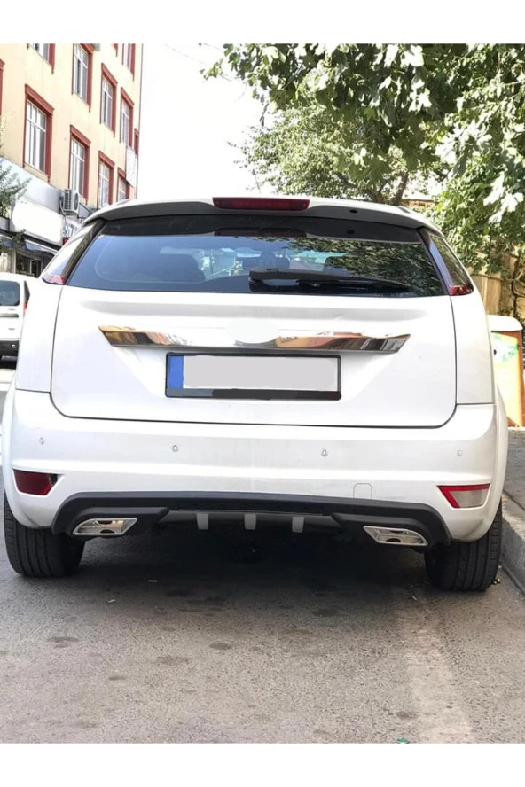 OTO H.İ.T.  FORD FOCUS 2,5 HATCHBACK UYUMLU BODY KİT DİFÜZÖR 2 ÇIKIŞ GRİ KARE ürün görseli 1
