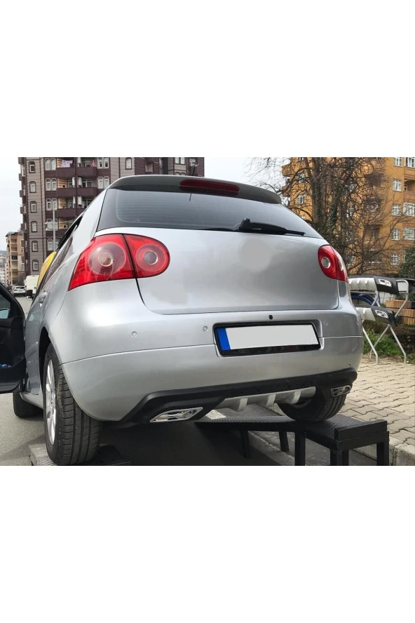 OTO H.İ.T.  VOLKSWAGEN GOLF 5 UYUMLU BODY KİT DİFÜZÖR 2 ÇIKIŞ GRİ KARE ürün görseli 1