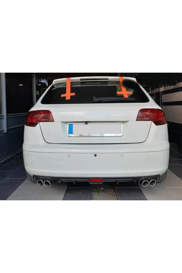 OTO H.İ.T.  AUDİ A3 UYUMLU BODY KİT DİFÜZÖR 4 ÇIKIŞ SİYAH YUVARLAK ürün görseli 1