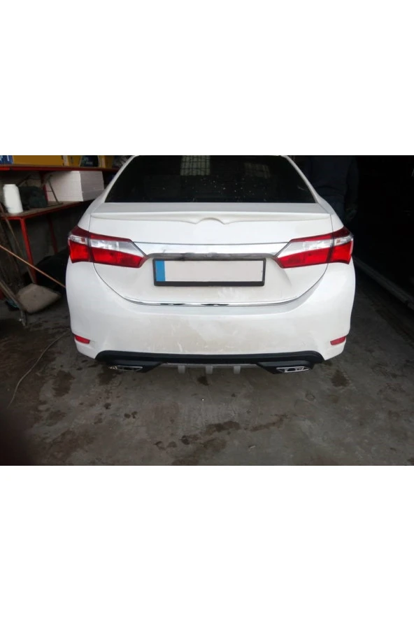 OTO H.İ.T.  TOYOTA COROLLA UYUMLU BODY KİT DİFÜZÖR 2 ÇIKIŞ GRİ KARE ürün görseli 1