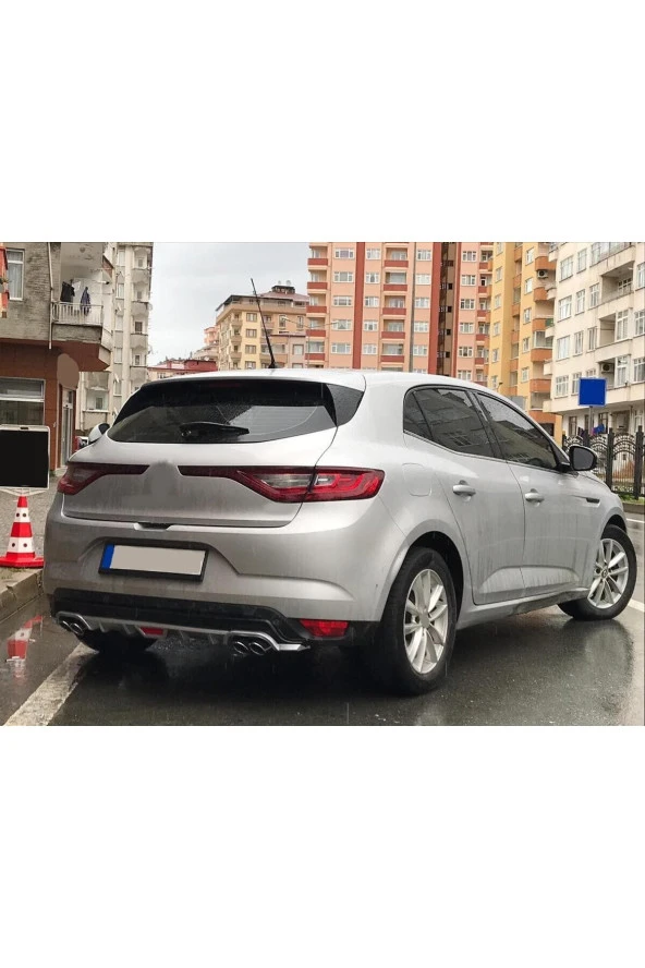 OTO H.İ.T.  RENAULT MEGANE 4 UYUMLU BODY KİT DİFÜZÖR 4 ÇIKIŞ YUVARLAK GRİ MODEL 1 ürün görseli 1