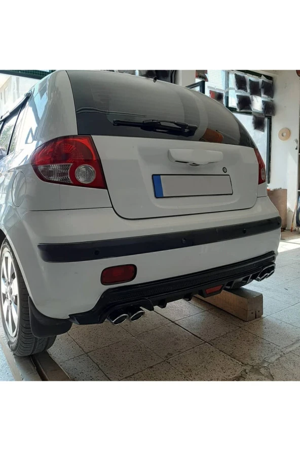 OTO H.İ.T.  HYUNDAİ GETZ UYUMLU BODY KİT DİFÜZÖR 4 ÇIKIŞ YUVARLAK SİYAH MODEL 2 ürün görseli 1