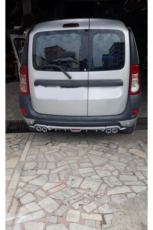 OTO H.İ.T.  DACİA LOGAN UYUMLU BODY KİT DİFÜZÖR 4 ÇIKIŞ YUVARLAK GRİ MODEL 1 ürün görseli 1
