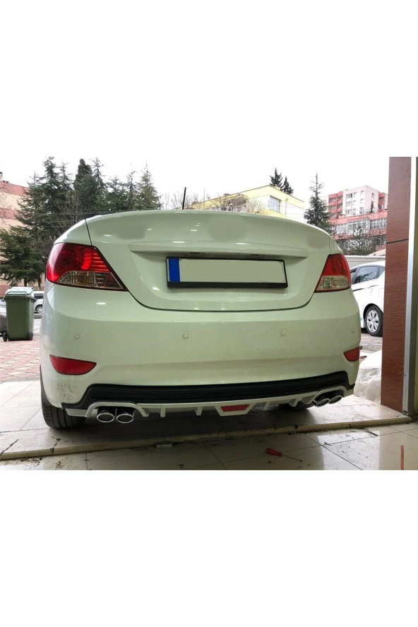 OTO H.İ.T.  HYUNDAİ ACCENT BLUE UYUMLU BODY KİT DİFÜZÖR 4 ÇIKIŞ YUVARLAK GRİ MODEL 1 ürün görseli 1