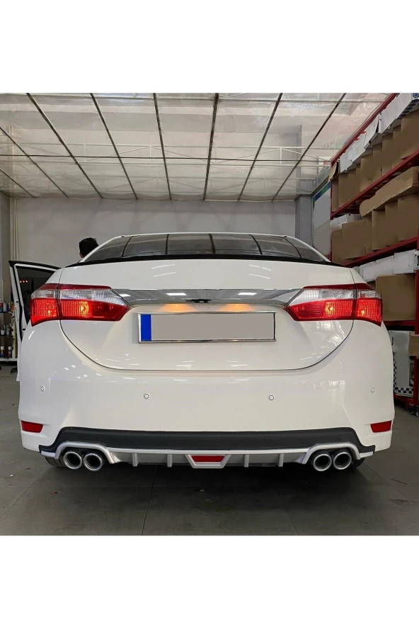 OTO H.İ.T.  TOYOTA COROLLA MAKYAJSIZ UYUMLU BODY KİT DİFÜZÖR 4 ÇIKIŞ YUVARLAK GRİ MODEL 1 ürün görseli 1
