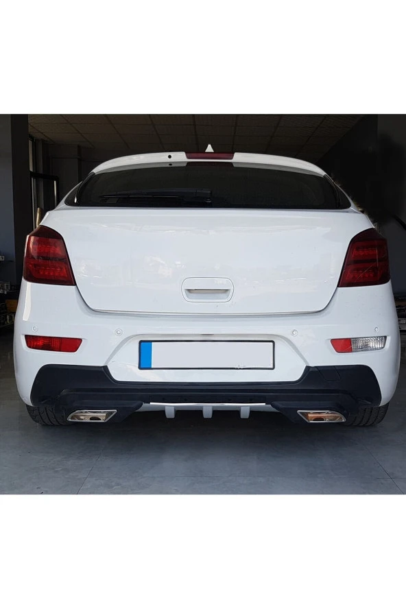 OTO H.İ.T.  CHEVROLET CRUZE HATCHBACK UYUMLU BODY KİT DİFÜZÖR 2 ÇIKIŞ GRİ KARE ürün görseli 1