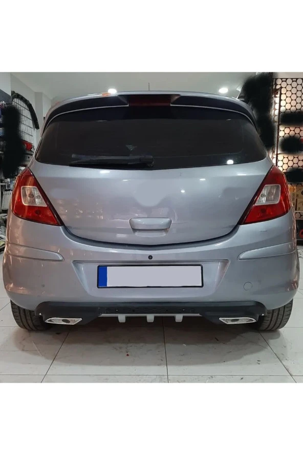 OTO H.İ.T.  OPEL CORSA D UYUMLU BODY KİT DİFÜZÖR 2 ÇIKIŞ GRİ KARE ürün görseli 1