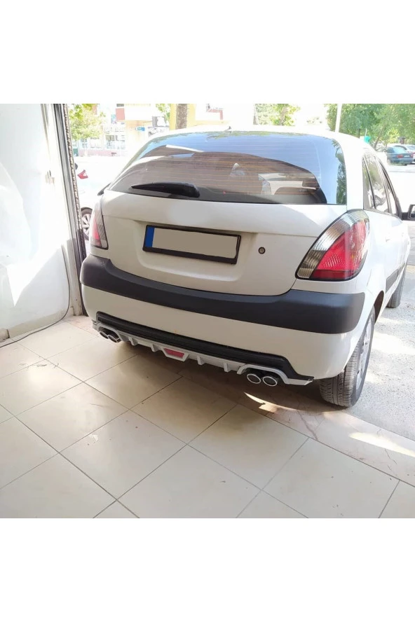 OTO H.İ.T.  KİA RİO HATCHBACK UYUMLU BODY KİT DİFÜZÖR 4 ÇIKIŞ YUVARLAK GRİ MODEL 1 ürün görseli 1