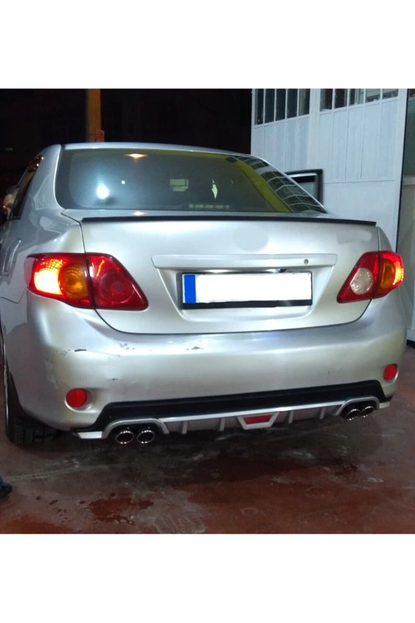 OTO H.İ.T.  TOYOTA COROLLA 06-10 UYUMLU BODY KİT DİFÜZÖR 4 ÇIKIŞ YUVARLAK GRİ MODEL 1 ürün görseli 1