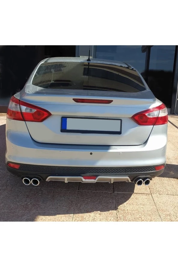 OTO H.İ.T.  FORD FOCUS 3 UYUMLU BODY KİT DİFÜZÖR 4 ÇIKIŞ GRİ YUVARLAK ürün görseli 1