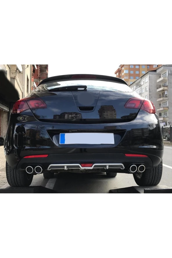 OTO H.İ.T.  OPEL ASTRA J HATCHBACK UYUMLU BODY KİT DİFÜZÖR 4 ÇIKIŞ GRİ YUVARLAK ürün görseli 1