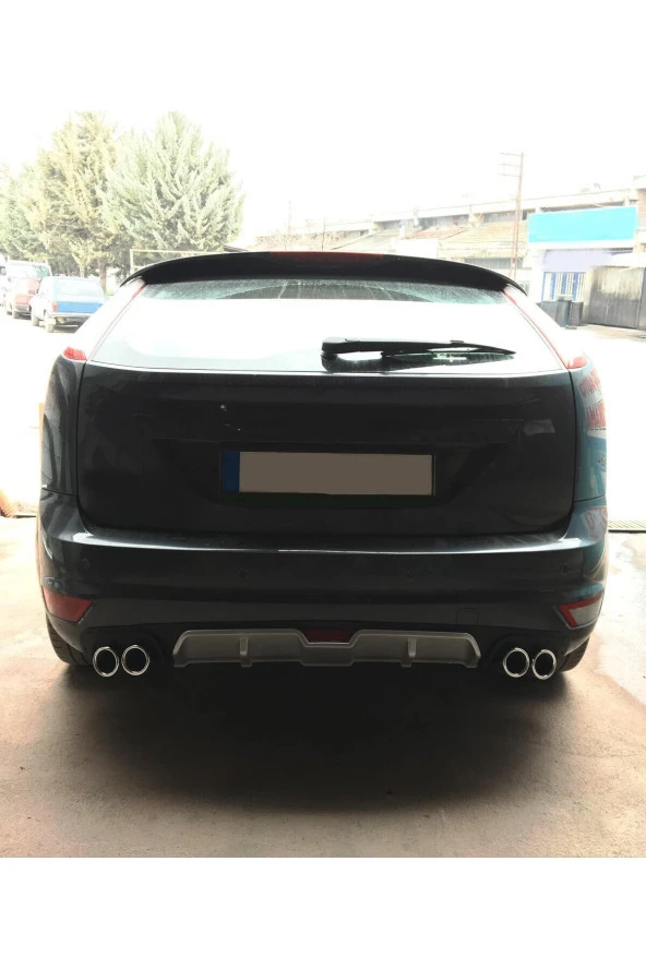 OTO H.İ.T.  FORD FOCUS 2,5 HATCHBACK UYUMLU BODY KİT DİFÜZÖR 4 ÇIKIŞ GRİ YUVARLAK ürün görseli 1