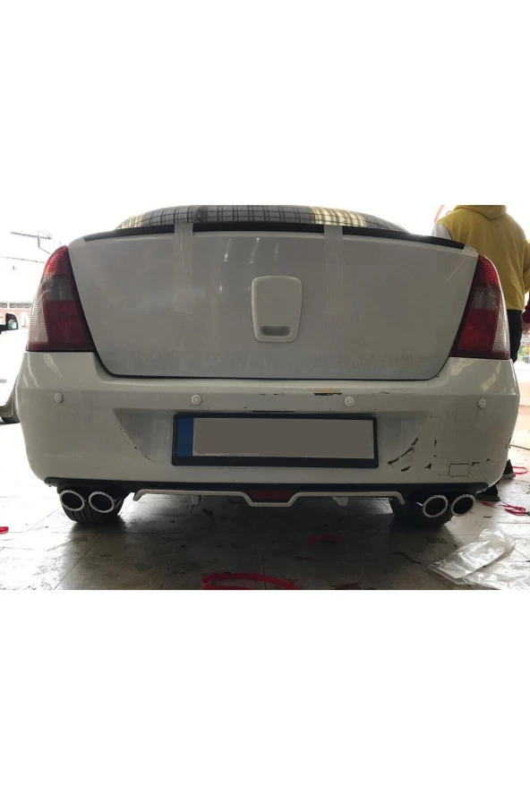 OTO H.İ.T.  RENAULT CLİO SEDAN UYUMLU BODY KİT DİFÜZÖR 4 ÇIKIŞ GRİ YUVARLAK ürün görseli 1