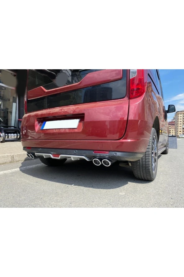OTO H.İ.T.  FİAT DOBLO D4 UYUMLU BODY KİT DİFÜZÖR 4 ÇIKIŞ GRİ YUVARLAK ürün görseli 1