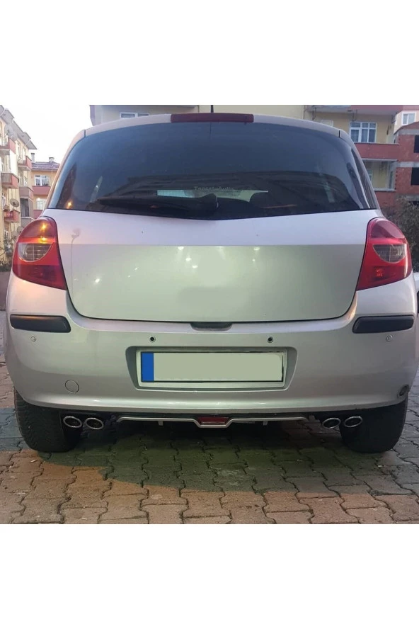 OTO H.İ.T.  RENAULT CLİO 3 UYUMLU BODY KİT DİFÜZÖR 4 ÇIKIŞ GRİ YUVARLAK ürün görseli 1