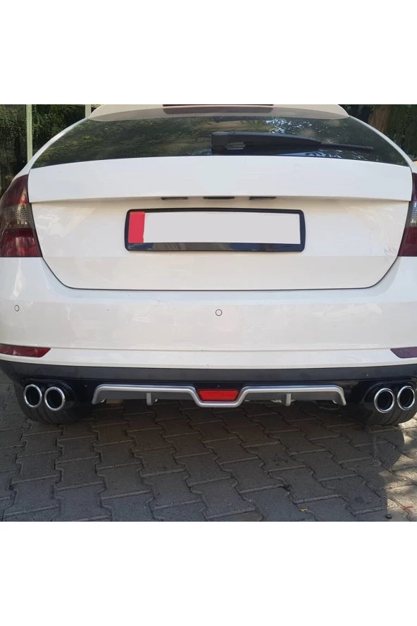 OTO H.İ.T.  SKODA RAPİD HATCHBACK UYUMLU BODY KİT DİFÜZÖR 4 ÇIKIŞ GRİ YUVARLAK ürün görseli 1