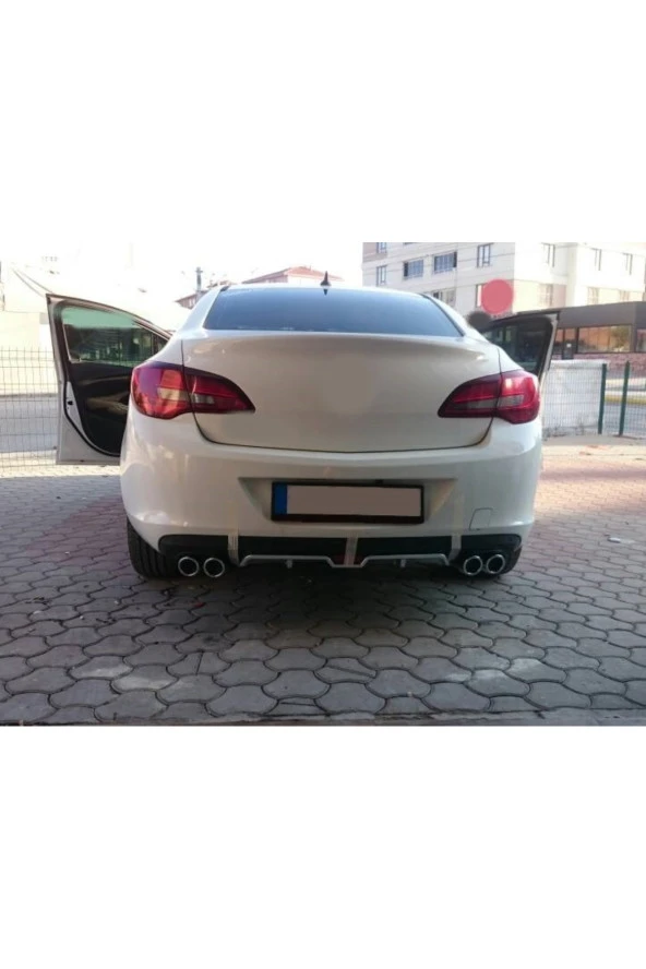 OTO H.İ.T.  OPEL ASTRA J UYUMLU BODY KİT DİFÜZÖR 4 ÇIKIŞ GRİ YUVARLAK ürün görseli 1