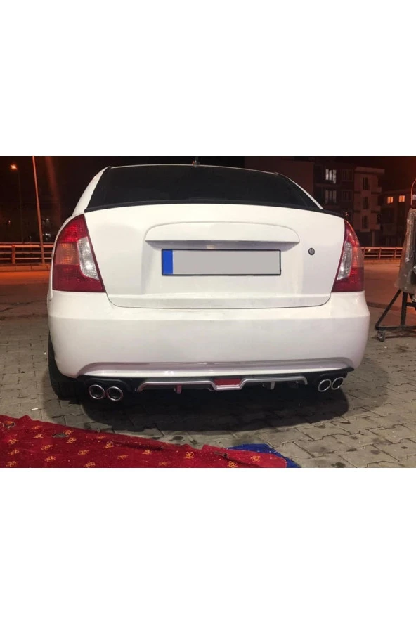 OTO H.İ.T.  HYUNDAİ ACCENT ERA UYUMLU BODY KİT DİFÜZÖR 4 ÇIKIŞ GRİ YUVARLAK ürün görseli 1