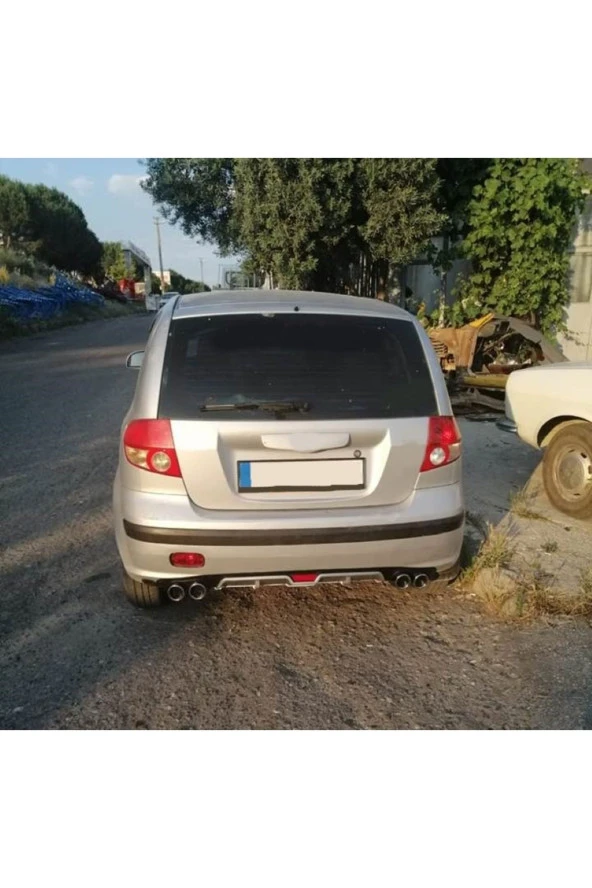 OTO H.İ.T.  HYUNDAİ GETZ UYUMLU BODY KİT DİFÜZÖR 4 ÇIKIŞ GRİ YUVARLAK ürün görseli 1