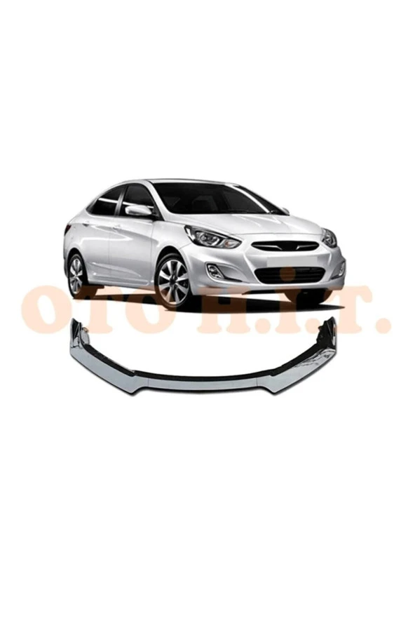 OTO H.İ.T.  Hyundai Accent Blue Uyumlu Esnek Ayarlanabilir 3 Parça Kanatlı Piano Black Ön Lip ürün görseli 1