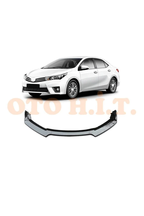 OTO H.İ.T.  Toyota Corolla 2013-2018 Uyumlu Esnek Ayarlanabilir 3 Parça Kanatlı Piano Black Ön Lip ürün görseli 1