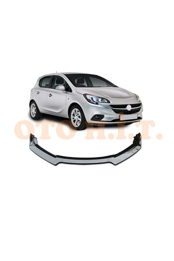 OTO H.İ.T.  Opel Corsa E Uyumlu Esnek Ayarlanabilir 3 Parça Kanatlı Piano Black Ön Lip ürün görseli 1