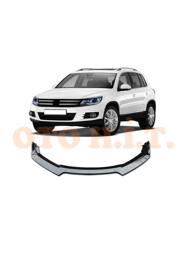 OTO H.İ.T.  Volkswagen Tiguan Uyumlu Esnek Ayarlanabilir 3 Parça Kanatlı Piano Black Ön Lip ürün görseli 1