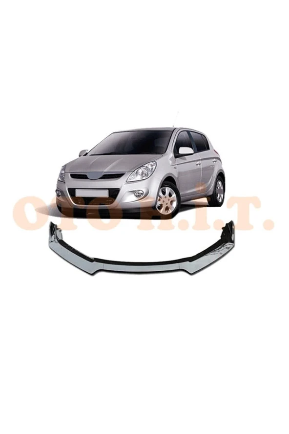 OTO H.İ.T.  Hyundai I20 2008-2014 Uyumlu Esnek Ayarlanabilir 3 Parça Kanatlı Piano Black Ön Lip ürün görseli 1